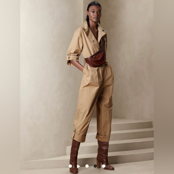 NWT! Banana Republic Black Finley Poplin Jumpsuit - Multiple Sizes - Picture 3 of 4